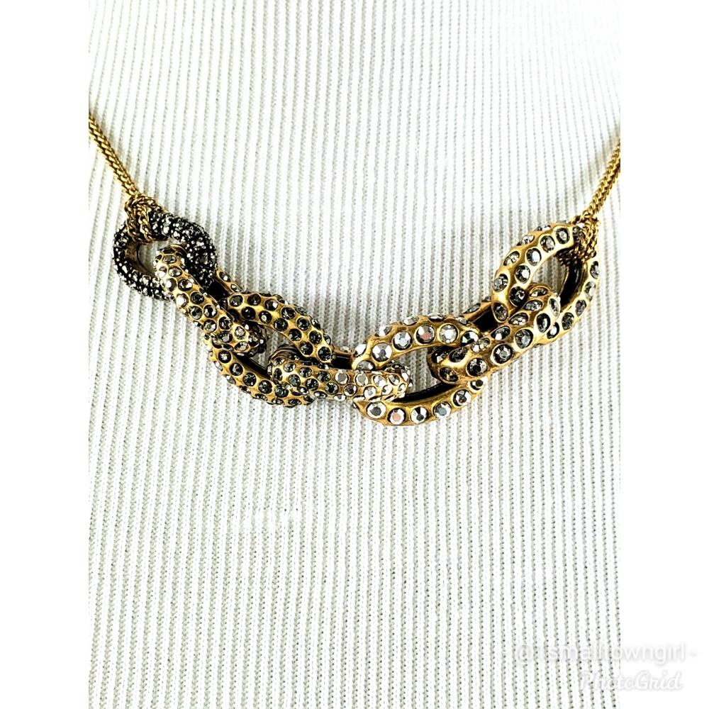 J. Crew multi-color pave stone link necklace 9" - Picture 8 of 8